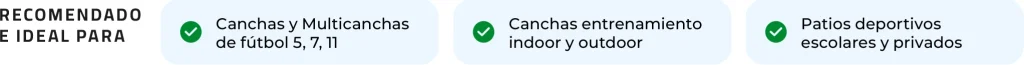 Pasto sintético con corcho granulado para multicancha