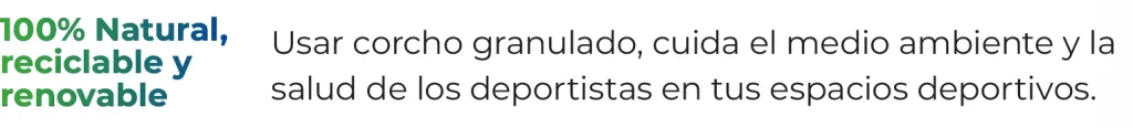 Banner 100% natural reciclable y renovable de Pasto sintético con corcho granulado para multicancha